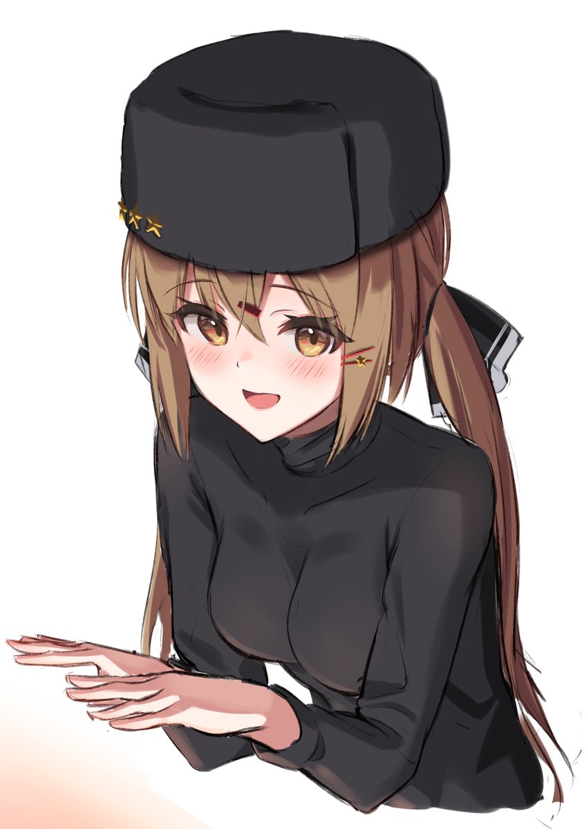 tashkent (kancolle) 1girl brown hair solo fur hat papakha long hair twintails  illustration images