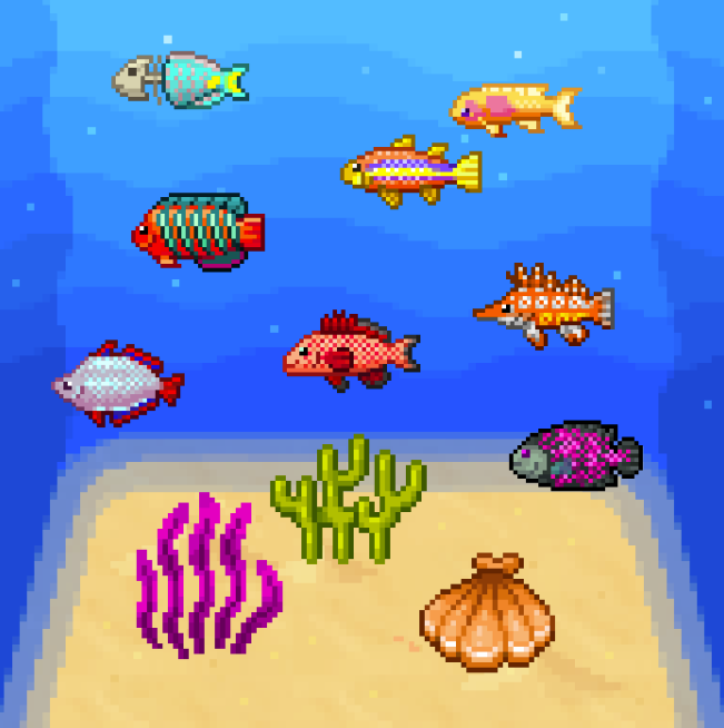 LootFishNFT's tweet photo. We are proud to announce that fully customizable fish tanks (aquariums) are finally here, rounding out our roadmap! Featuring: 

🐟 Drag-and-drop
🐟 Image download
🐟 Easy-add using fish/decor ID

What will you build? https://t.co/Fhp2etIjAr 
@avalancheavax #nft #AVAX #AVAXNFT https://t.co/xE1Ed3aFDl