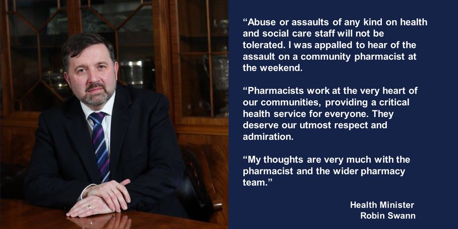 “Abuse or assaults of any kind on health and social care staff will not be tolerated. I was appalled to hear of the assault on a community pharmacist at the weekend. “Pharmacists work at the very heart of our communities, providing a critical health service for everyone. They deserve our utmost respect and admiration. “My thoughts are very much with the pharmacist and the wider pharmacy team.” 