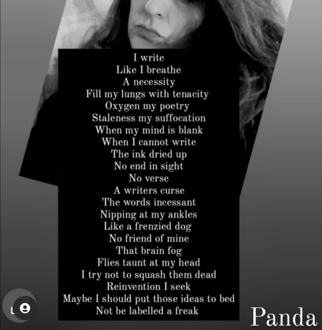 MirandaAvery12's tweet photo. Today's poem, the obsession of a writer.... Hope you like 🐼

#writerscommunity #poet #poetry #poetrytwitter #poetrycommunity #poetrylovers #poetrytwitter #words #obsession #Prose #poemoftheday https://t.co/cDTda0gdRB