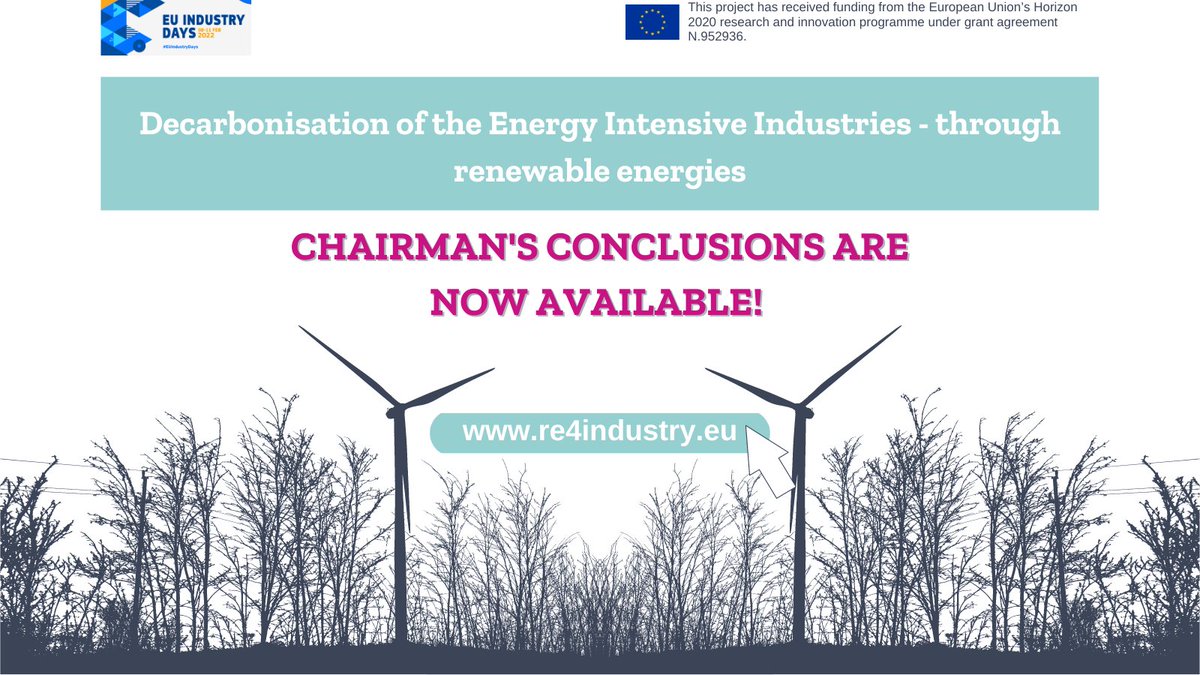 Did you miss the opportunity to participate in the last #Re4industry webinar? Chairman's conclusions are now available here: re4industry.eu/2022/03/04/dec…🏭♻️