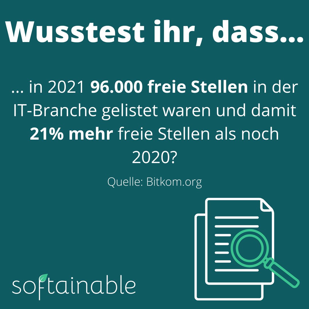 softainable's tweet photo. Die Woche beginnt aufregend: unsere #Praktikanten Pascal und Sven unterstützen uns nun tatkräftig für die nächsten 11 Monate! 💪 
In den folgenden Slides findet ihr einige Daten zur Arbeit in der IT-Branche. 
#coding #programmer #reactjs #graphql #nextjs #cloud  #ausbildung https://t.co/Ghp9Z8gUNm