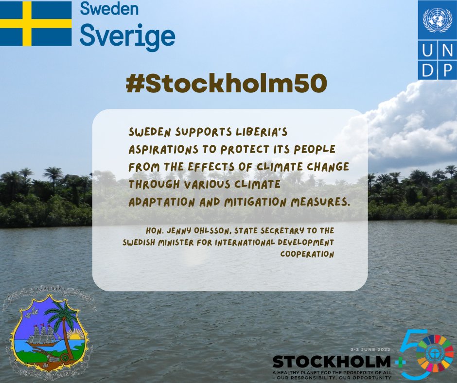Today Liberia starts consultations on the future of its rich and diverse natural resources. #Stockholm50
In attendance will be visiting State Secretary to the Swedish Minister for @SweMFADevCoDept, Hon. Jenny Ohlsson <a href="/SwedeninLiberia/">Embassy of Sweden in Liberia</a>. Follow us for the live streaming of the event
