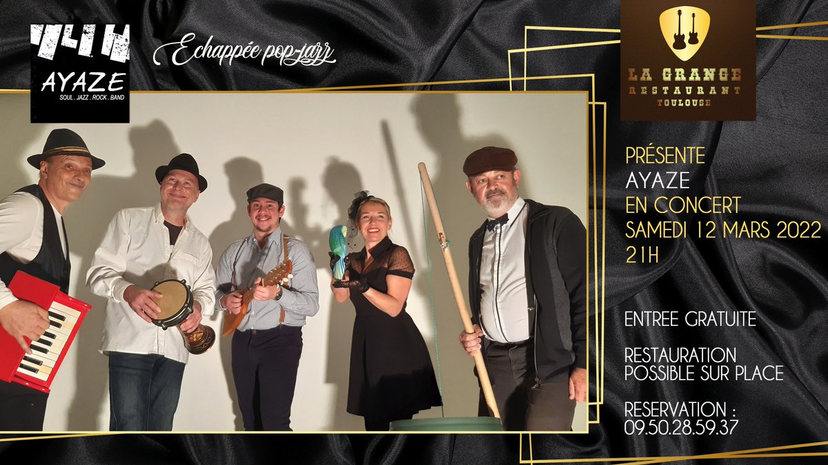 Ayaze31's tweet photo. Concert @Ayaze31 samedi 12 mars 21h à Là Grange, rue BONIN à Toulouse. https://t.co/ILQpNOW8YR