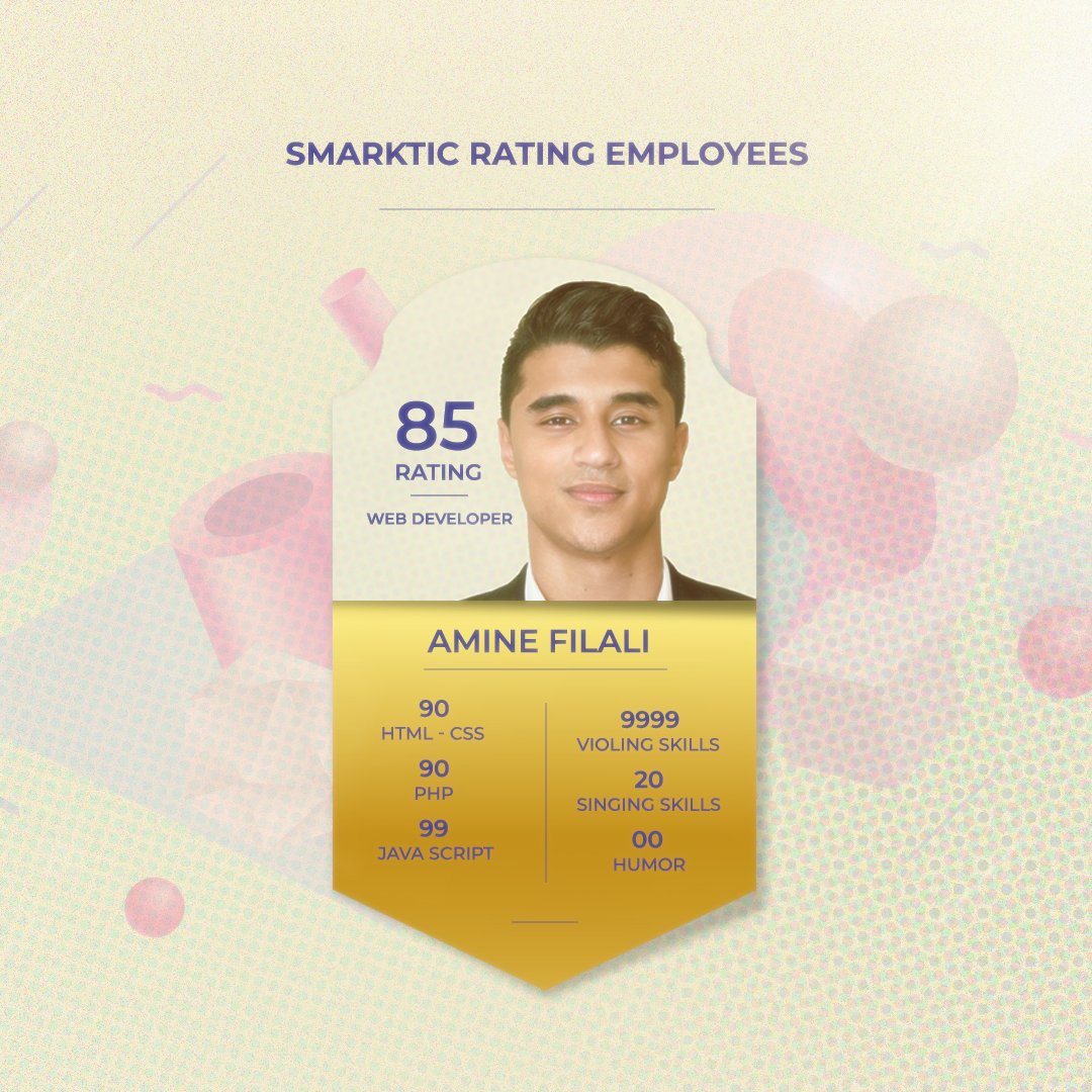 smarktic's tweet image. Let&apos;s discover our web developer&apos;s SKILLS.

#fifa22 #rating #webdevelopper #marketing #digital #Agencylife #smarkticrate