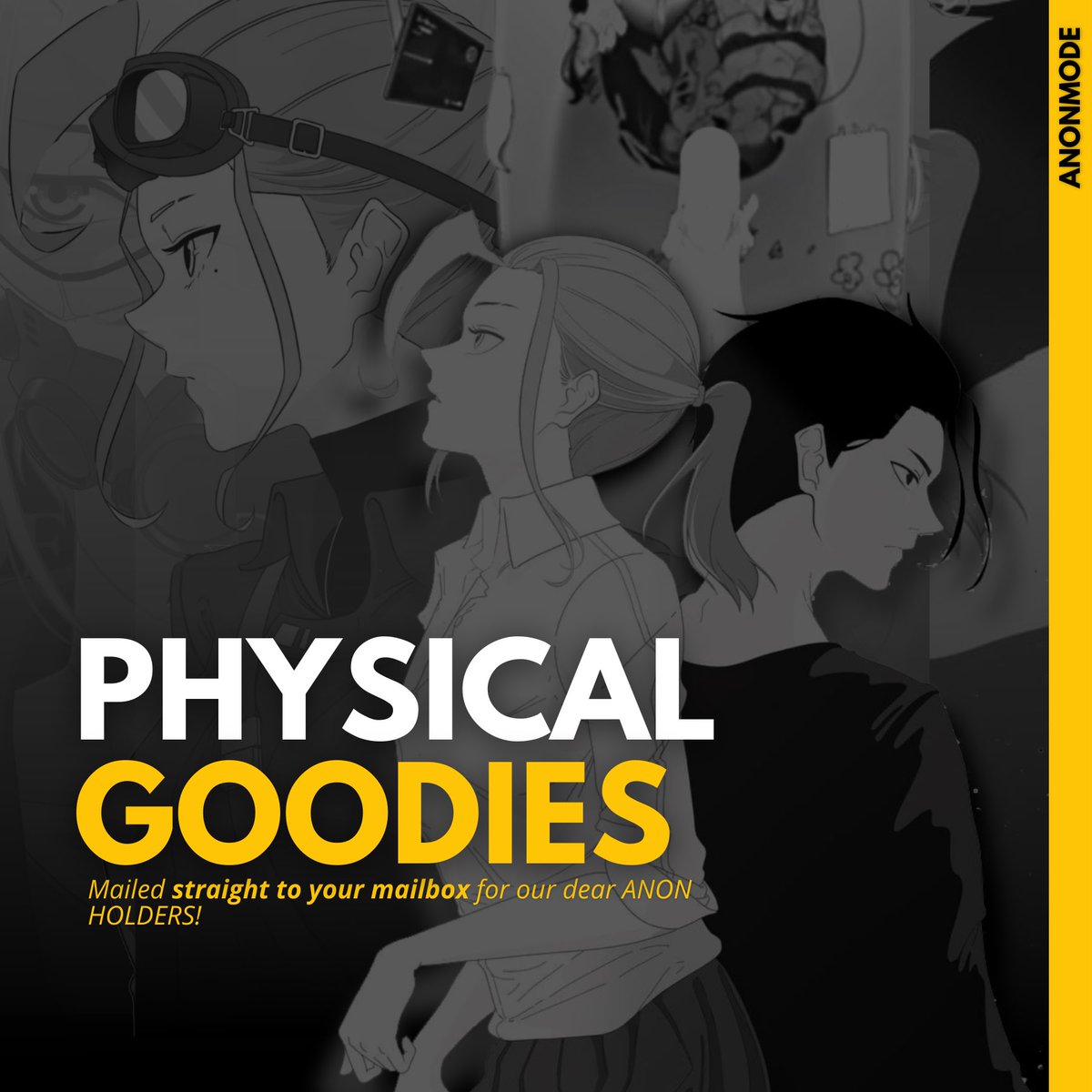 Calling all our ANON HODLers! 📣

This is what you’ve been waiting for!
You will receive physical goodies mailed directly to your mailbox! 👀📫

Exclusive special ANONmode stickers, postcards, posters and more! 🎁

See discord for more info! discord.com/invite/anonmode

#NFT