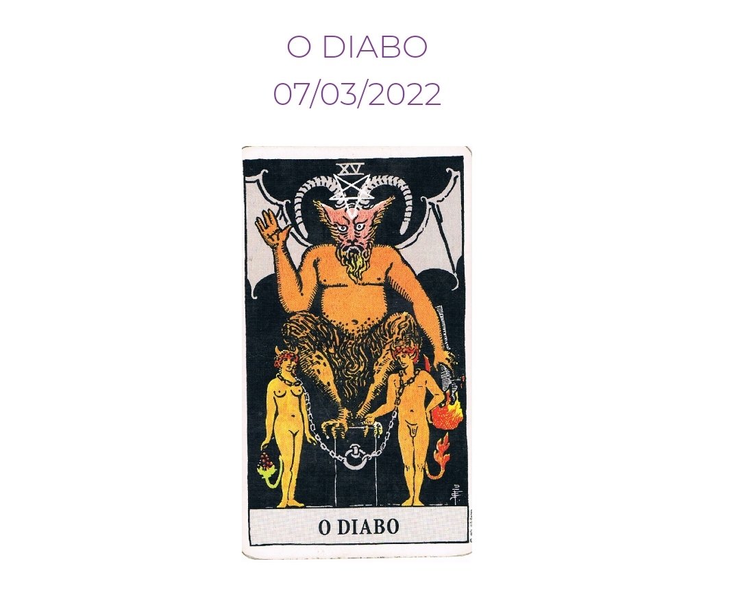 Taroando_'s tweet photo. #odiabo Começando a semana com o nem tão temido assim, Diabo. Pois é, enxerguei o arcano XV como um prenúncio de uma semana onde nossa cabeça vai estar fixada em algumas coisas específicas, trazendo uma certa tendência a pensamentos obsessivos, necessidade de fazer o que queremos https://t.co/cAmoOZOHnA