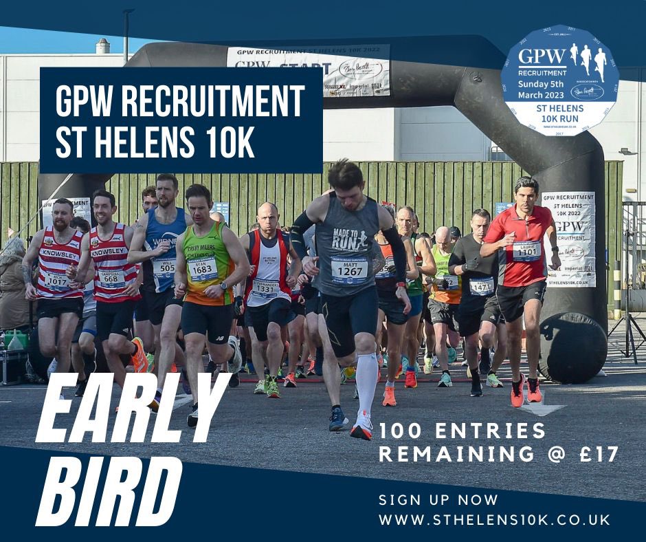 sthelens10krun's tweet photo. *INCREDIBLE* 

300 Athletes have took up the £17 #EarlyBird offer leaving just 100 places left for next years 2023 @gpwrecruitment @sthelens10krun 

Sign Up Now to guarantee your place at lowest entry rate possible 😎👍🏻

https://t.co/m0iovzl6Ef https://t.co/TurO3fTfPi