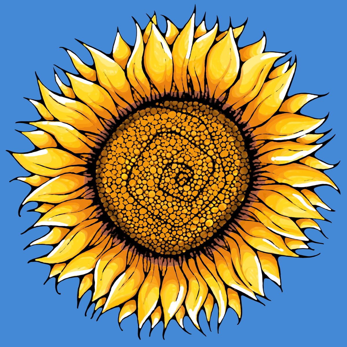 MarianaBlackArt's tweet photo. Sunflower Joy. An older piece. For the peaceful art challenge with #CreateWithCatCoq
#sunflower #yestopeace #ukrainesunflower #positiveart https://t.co/sELBiMysKd