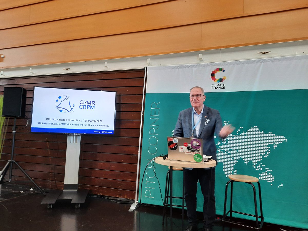 FrancescoCatte's tweet photo. 💬 @ClimateChance Summit | @CPMR_Europe VP, Richard Sjölund, shares key outcomes of #RegionsAct!
➡️ Regions have a central role in the delivery of the #EUGreenDeal
➡️ Regions are already working to deliver a climate neutral Europe
➡️ The transition must be place-based
 #SCCE2022 https://t.co/UX1zfnYL7q