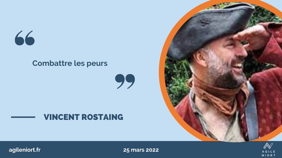 AgileNiort's tweet photo. Vincent Rostaing nous aidera à combattre nos peurs en entreprise. Il nous fera voyager de la peur vers la confiance et... vers l'innovation et la performance de l'équipe. Venez participer à son atelier le 25 mars à AGILE NIORT ! Tickets sur https://t.co/vy1SkimLI9 #agile #niort https://t.co/iN8gKoy1IK