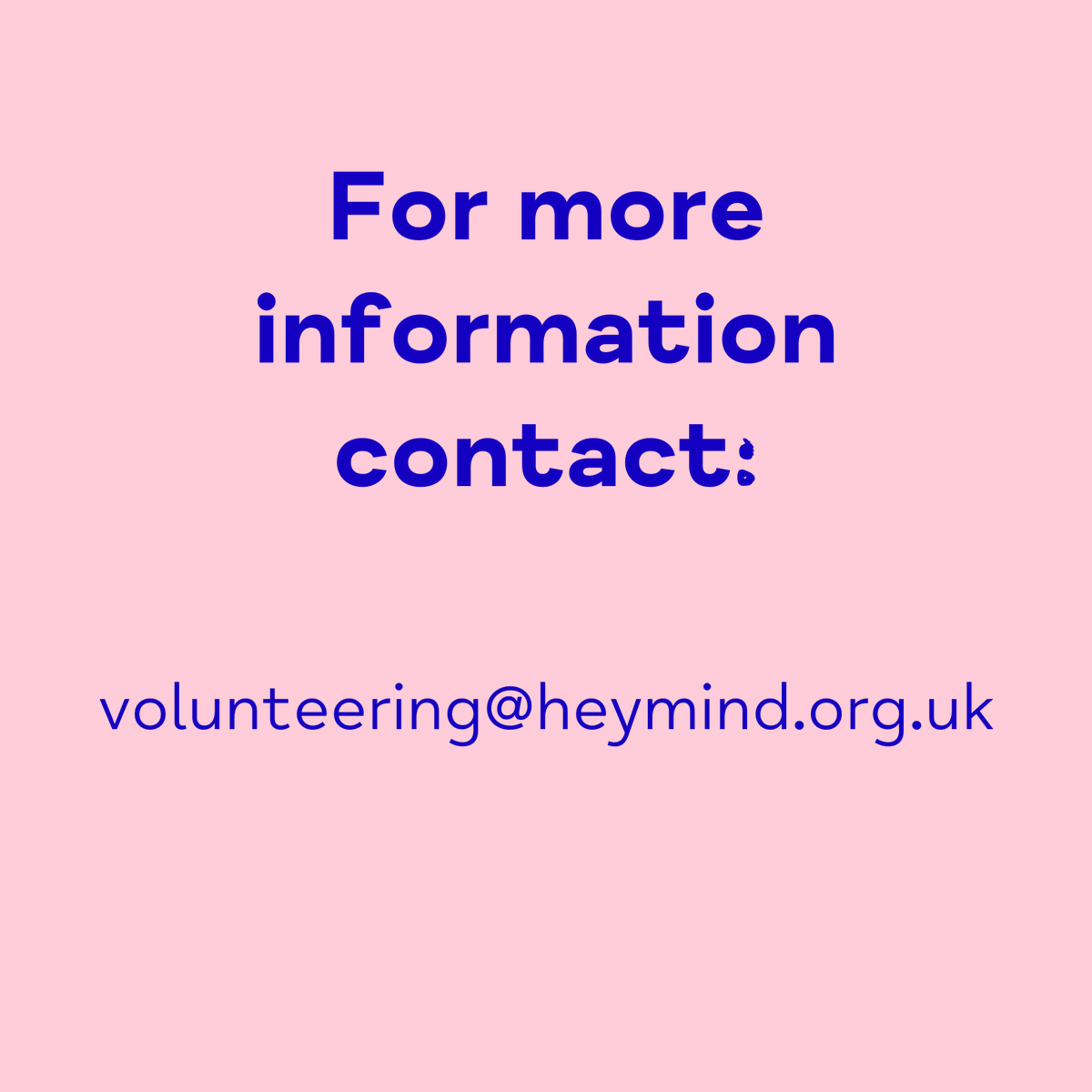 MindHEY's tweet photo. Interested in volunteering? We have lots of opportunities available, you could help from as little as one hour a week or for a couple of events a year. For more information visit, https://t.co/zGGDrtFo0m https://t.co/oTQJAmbcf0