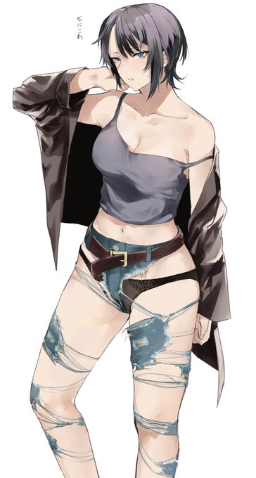 ダメージ部位逆転ジーンズ 