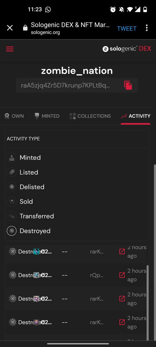 Does anyone know why @ZombieN30142330 is destroying their NFTs?

 <a href="/SkulBlaker79/">Skulblaker</a> ?