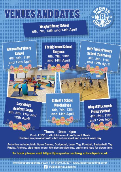 Easter Holiday bookings are open on Wednesday.

Please find our dates and locations below 👇