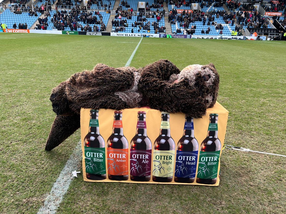otterbrewery's tweet photo. A lovely day at ⁦@SandyParkExeter⁩ ⁦@ExeterChiefs⁩ on fire ….. #relaxwithanotter https://t.co/YX8hylh9nA