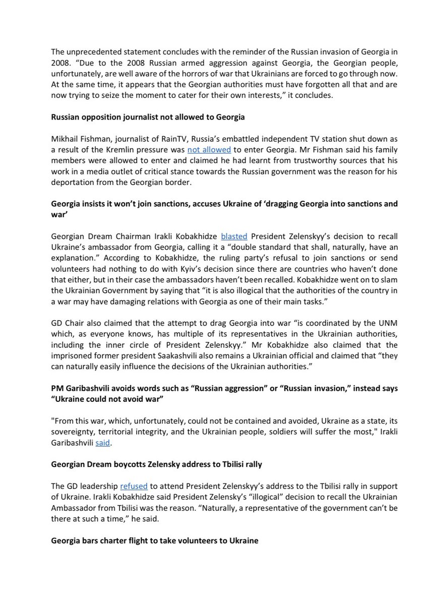 DroaParty's tweet photo. Amid Russia’s ongoing war in Ukraine, #GeorgiaAlert provides weekly updates on what’s going on internally in 🇬🇪 jointly w/ other opposition parties &amp; civic movements.

Let us know if you’d like to be added to the mailing list. https://t.co/LsE5RtIBZz
