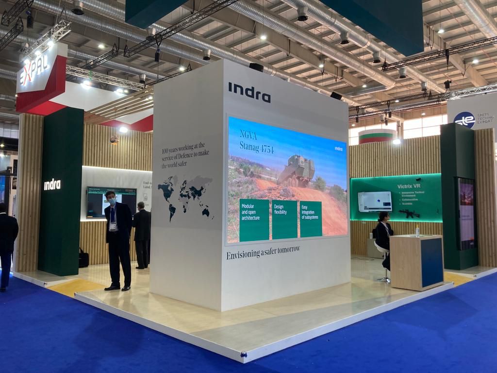IndraCompany's tweet photo. Day 2 at the World Defense Show #WDS2022, visit our booth in Hall 1, G110 where you can discover our cutting-edge solutions for the armies of the future. @WDS_KSA https://t.co/7y7BJVhkdL