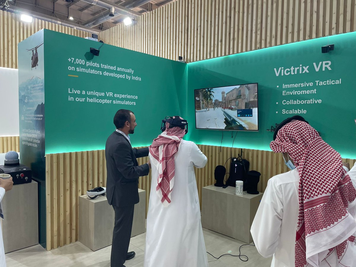 IndraCompany's tweet photo. Day 2 at the World Defense Show #WDS2022, visit our booth in Hall 1, G110 where you can discover our cutting-edge solutions for the armies of the future. @WDS_KSA https://t.co/7y7BJVhkdL