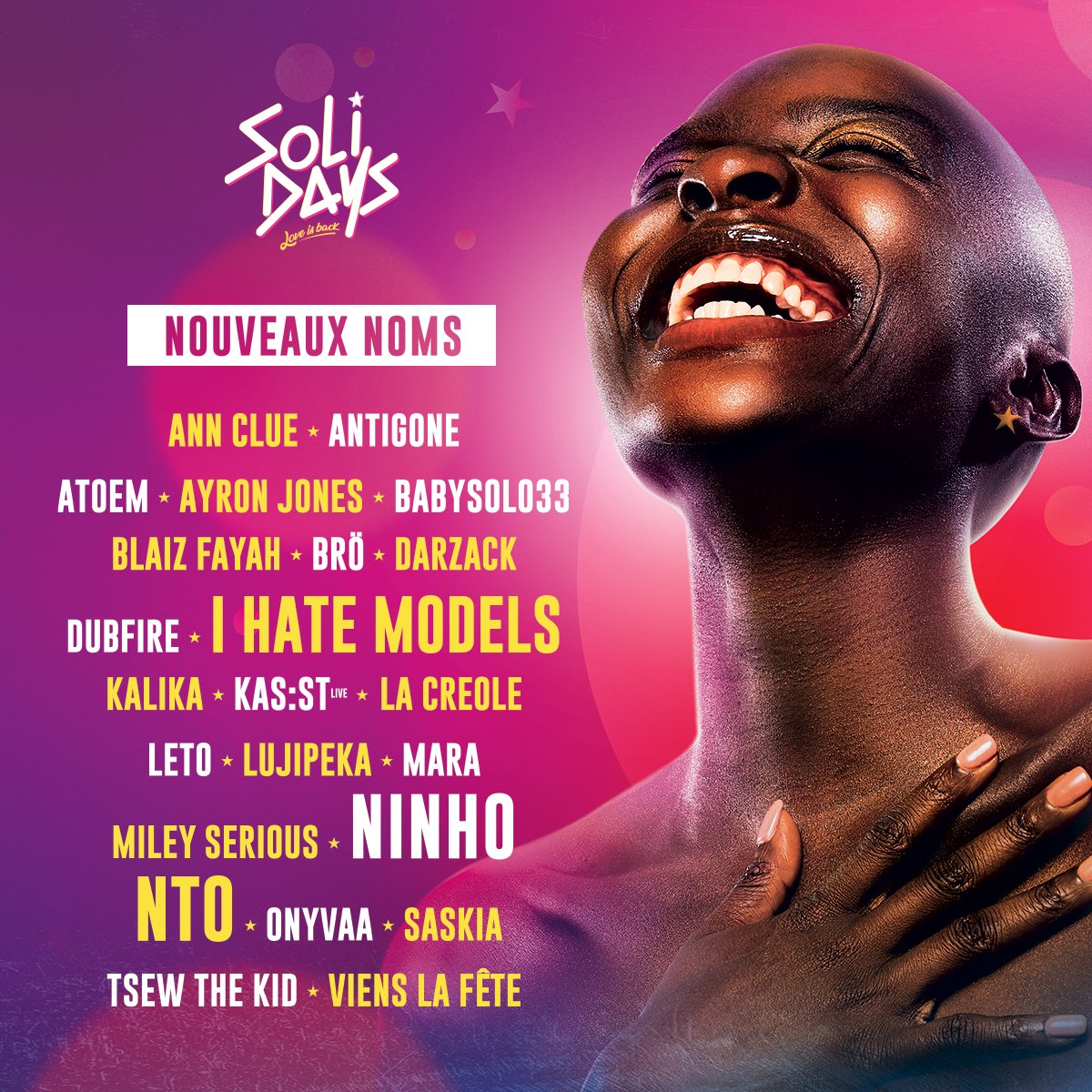 Solidays's tweet photo. La plus belle fête de l’été 💜  
Attention. 2 jours sur 3 affichent déjà (presque) complet.
🎟️ https://t.co/9dJPh74Htp https://t.co/lNtEZcSpU9