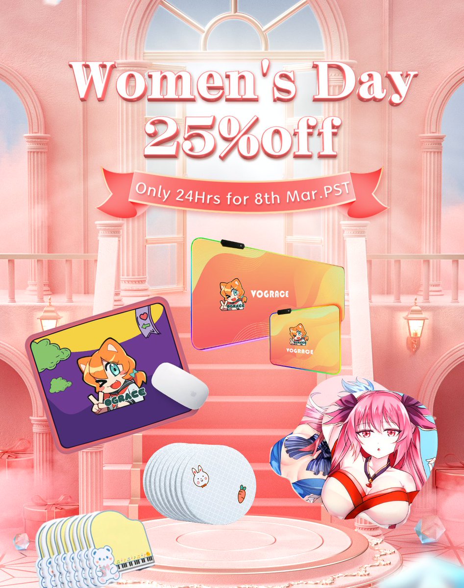【Giveaway】
RT &amp; Comment what will buy on Women's Day🥰
Pick one to give $150 coupon!

【Discount】25%off for 8th March PST
Custom Memo Pads $27+(50pcs)
Custom Mouse pads $2+

Follow <a href="/VograceCharms/">Vograce</a> so we can DM you!
Check vograce.com for more information!
