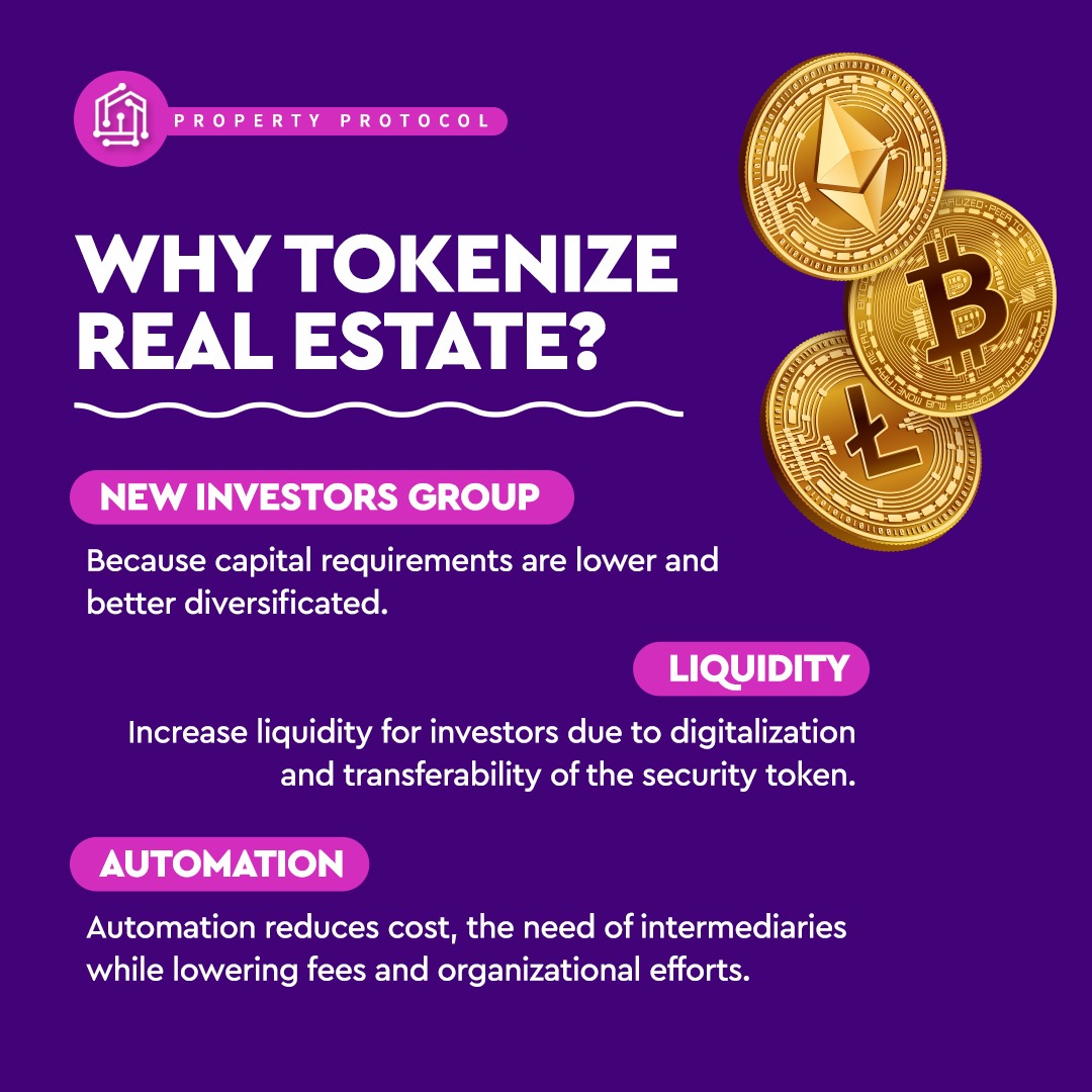 PROPprotocol's tweet image. Tokenizing real estate is a cheaper, faster, more secure way to liquidate investments without having to sell your property.💯💰

Try it out by visiting our website at propy.tech right now!
.
.
#propertyprotocol #realestateinvestor #digitalcoin #realtor #investment