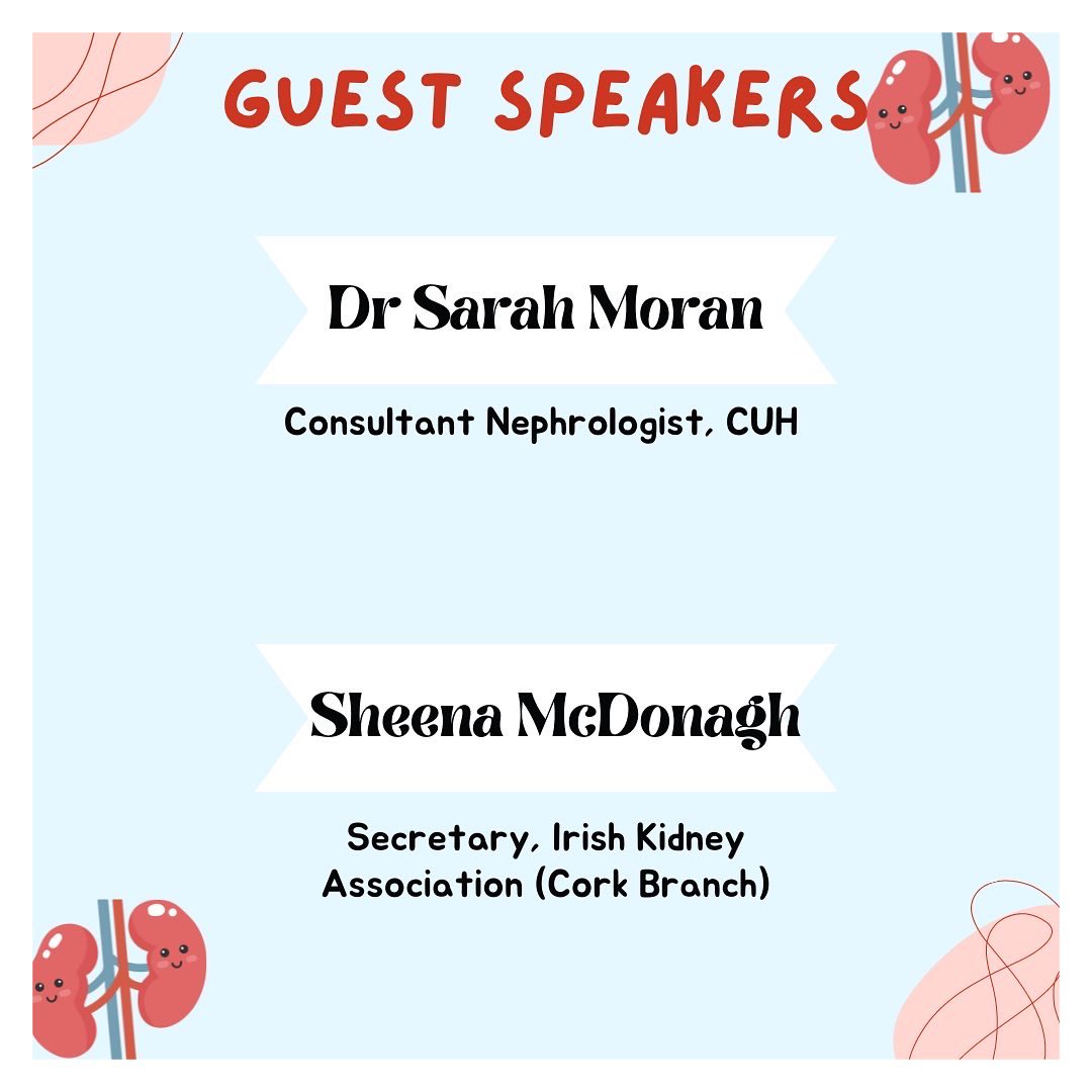 UCC Society of Translational Medicine (@ucctrmsoc) on Twitter photo We are delighted to announce another TM Talk dedicated to World Kidney Day 🏥
Join us this Thursday, 10th March in G02 BHSC to hear our two wonderful speakers Dr Sarah Moran, CUH & Sheena McDonagh, <a href="/IrishKidneyAs/">Irish Kidney Association</a> 🥼 We are delighted to announce another TM Talk dedicated to World Kidney Day 🏥
Join us this Thursday, 10th March in G02 BHSC to hear our two wonderful speakers Dr Sarah Moran, CUH & Sheena McDonagh, <a href="/IrishKidneyAs/">Irish Kidney Association</a> 🥼