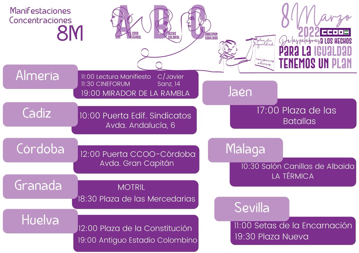 FSAN_CCOO's tweet photo. Mañana #8M2022 NOS VEMOS EN LAS CALLES
💜💜💜 https://t.co/BK6bmIRjD8