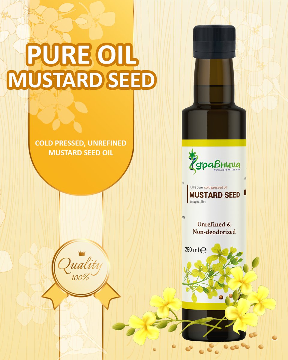 zdravnitza's tweet photo. Cold pressed, unrefined mustard seed oil. Does not contain additives or harmful substances.

Learn more on:
https://t.co/edhSSKXdcd

#mustardseedoil #mustardoil #mustardoilbenefits #mustardseed #mustardseeds #zdravnitza https://t.co/APWVffes5T