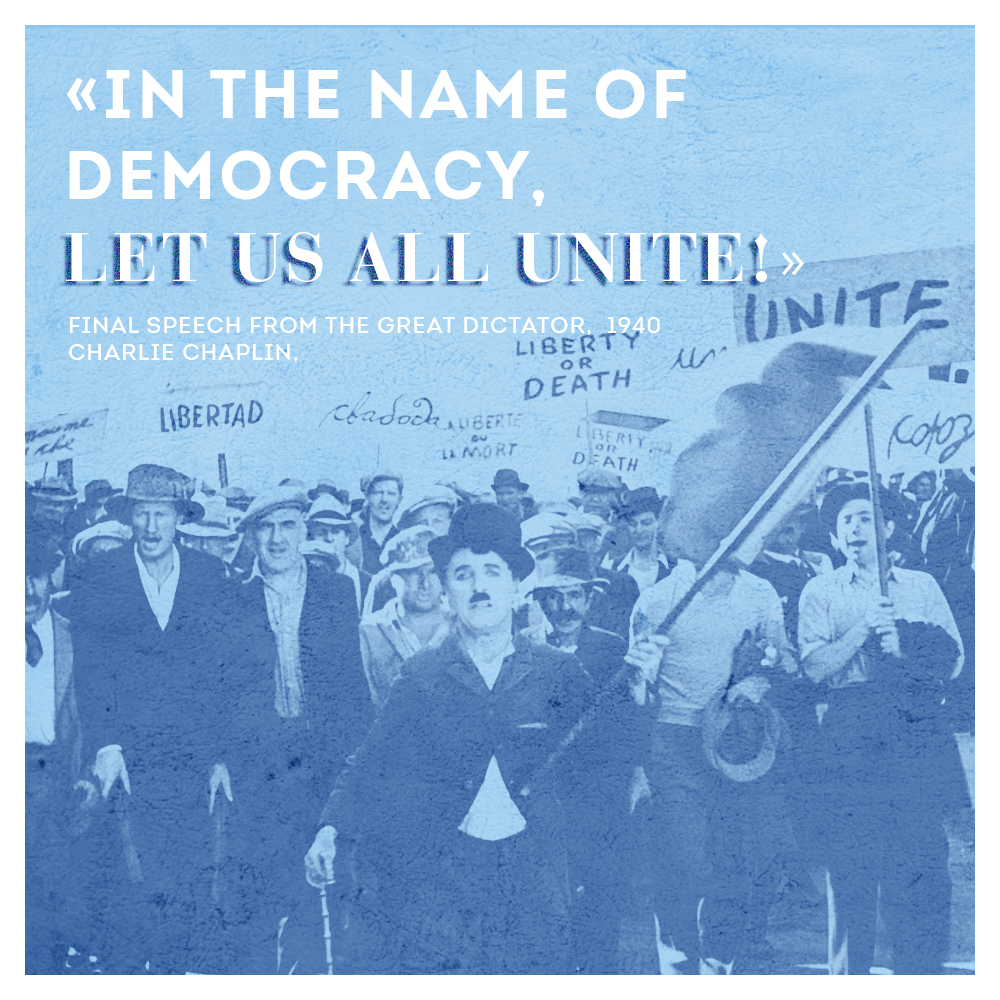 Chaplin's World on Twitter "« In the name of democracy, let us all
