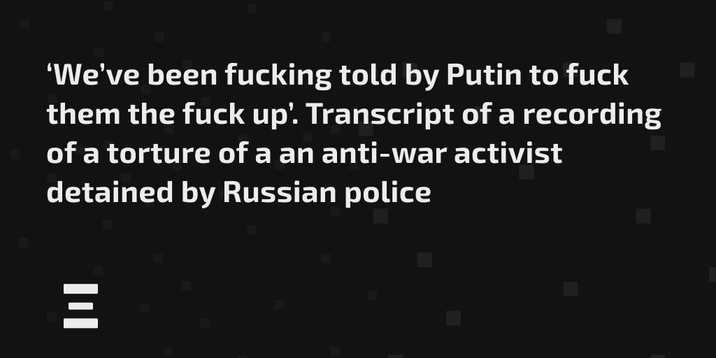 doxa_journal's tweet photo. Policeman: That’s it. Putin’s on our side. You are enemies of Russia. Fuck, you are enemies of the nation. We’ll fuck you up for good now, and that’ll be it. It’s in the bag. And we’ll get a bonus [salary] as well. *unintelligible*

https://t.co/jcFxucRFJI https://t.co/gVmpv6BIQE