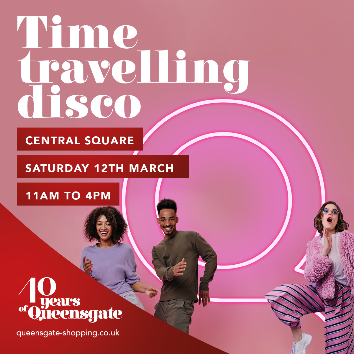 This week we have lots of exciting activities going on in the shopping centre in celebration of Queensgate turning 40 on the 9th March! 🥳 Find the events that will be on this week below, starting this Wed 9th March with FREE cupcakes & our 40 Years of Queensgate exhibition.