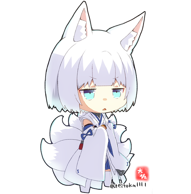 「kyuubi white hair」 illustration images(Latest)