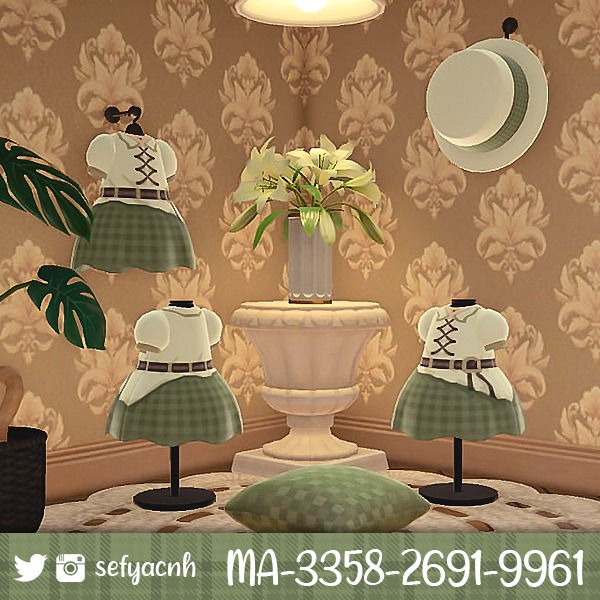 SefyACNH's tweet photo. 🌿Lara Collection's 🍃
Lara collection's are seven dresses in total. Today I publish the fifth, let me know if you like it 😊
#ACNH #ACNHDesigns #AnimalCrossingNewHorizons #AnimalCrossing #AnimalCrossingcommunity #acnhprodesign #AnimalCrossingDesigns #animalcrossingcode https://t.co/dEw0RNh8M7