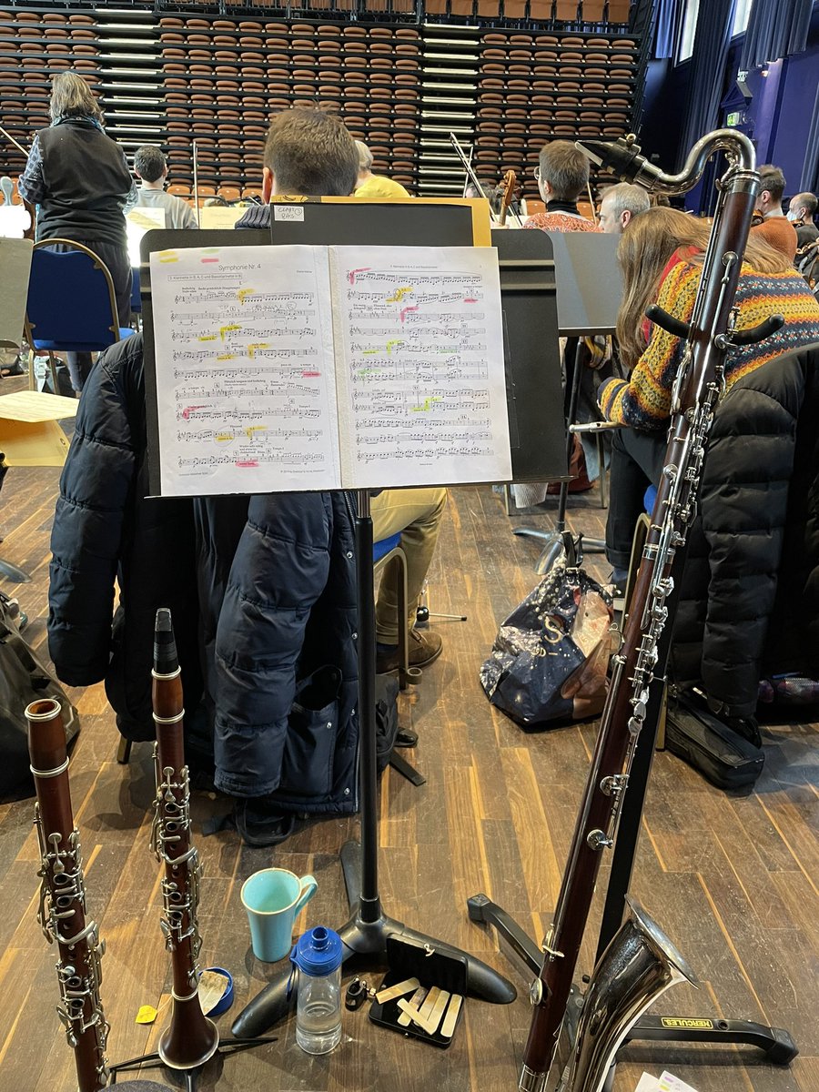 ECWorthington's tweet photo. Today I will mostly be trying not to squeak in between panic-switching clarinets. Also swearing at this fancy new Breitkopf edition which is full of transposition errors… #Mahler #TodaysOffice #PracticeIsResearch https://t.co/1tjrCCXz9F