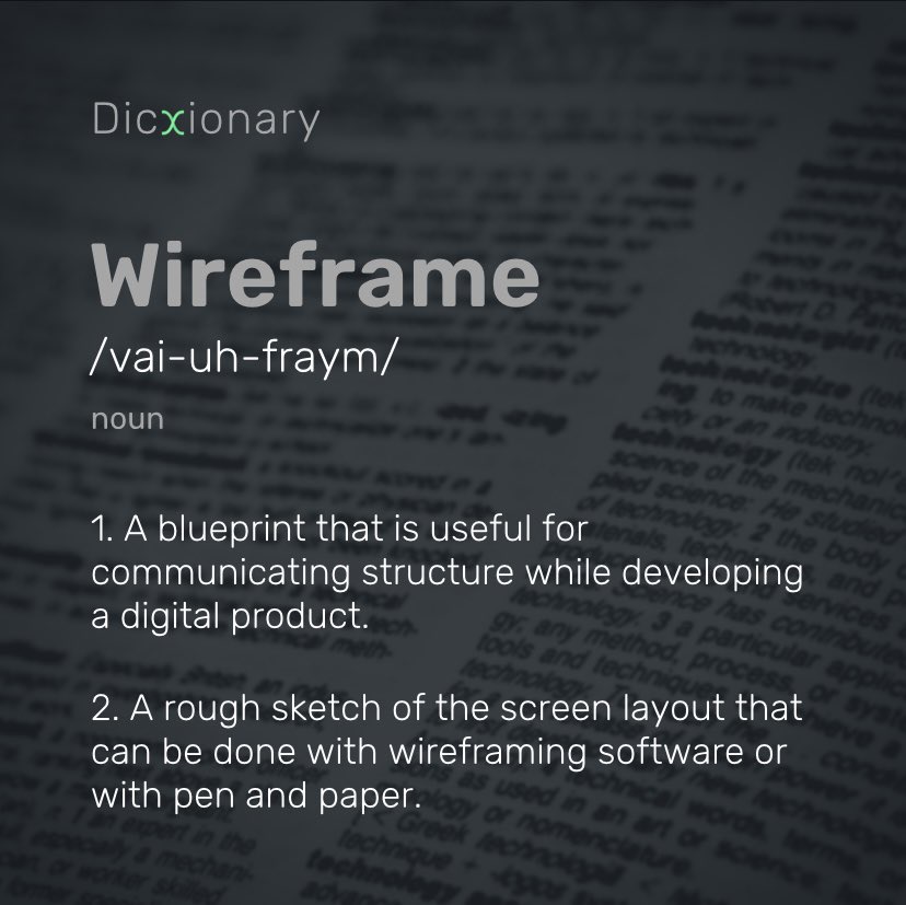 interacxion's tweet photo. We are back to enrich your vocabulary for this week! Let’s see what does wireframe mean🤔 https://t.co/fNq3m9uzVW