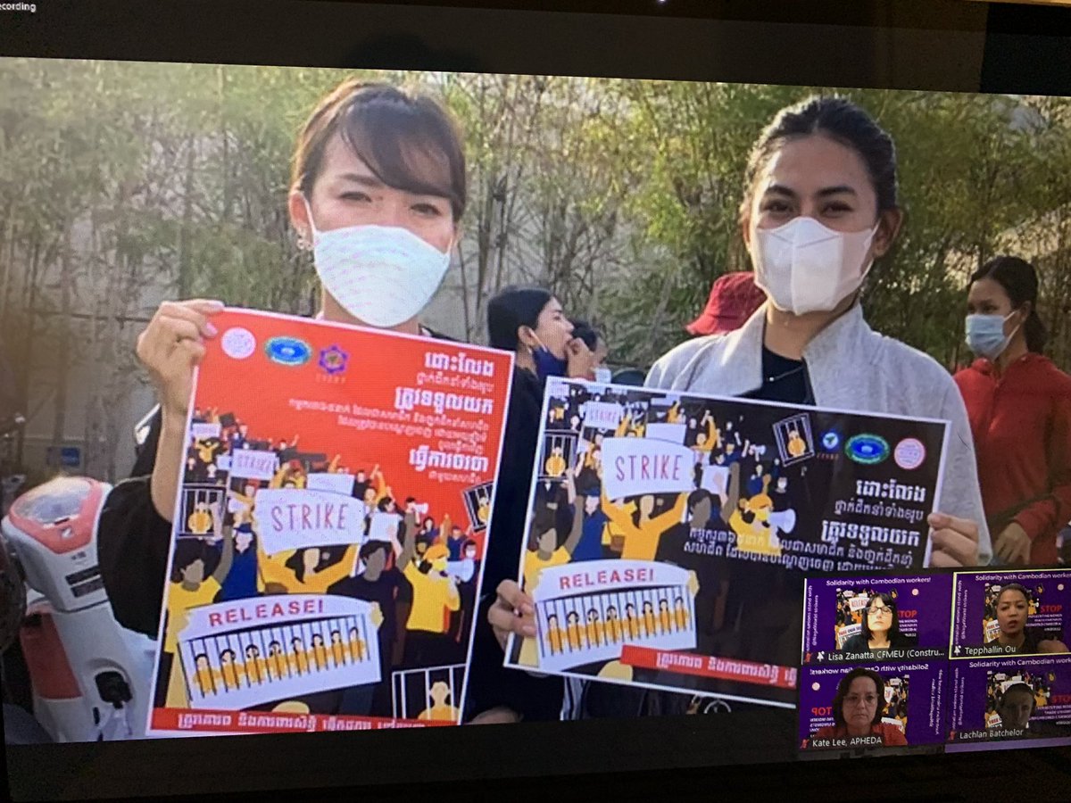 Tonight for #iwd2022 we heard from <a href="/tephalinou/">tephalinou</a> on womens rights in Cambodia. We are in solidarity with the workers of <a href="/LRSUnion/">LRSU is on strike</a> at <a href="/NagaWorld/">NagaWorld</a> who are still on strike, with 11 of their leaders still in prison. solidarity! ❤️✊🏽