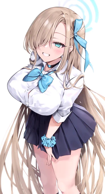 制服アスナ💙 #ブルアカ 