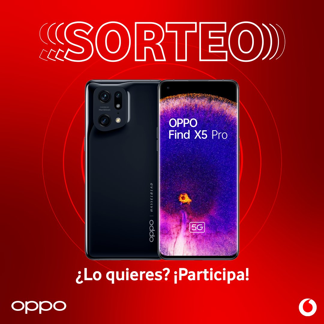 🚨 SORTEAMOS ESTE CACHO OPPO FIND X5 PRO 🚨 ¿Lo quieres? ¡Pues  haz RT y síguenos!
+ go.vodafone.es/bblloppo
⬇️⬇️⬇️⬇️⬇️⬇️⬇️⬇️⬇️⬇️⬇️⬇️⬇️⬇️