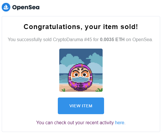 #Crypto_Darumas🚀

 🆂🅾🅻🅳 🅻🅰🆂🆃 7 🅳🅰🆈🆂

#NFTs #Metaverso #NFTCommunity #NFTartist #NFTdrop #NFTProject #OpenSeaNFT #ETH #Polygon #nftart