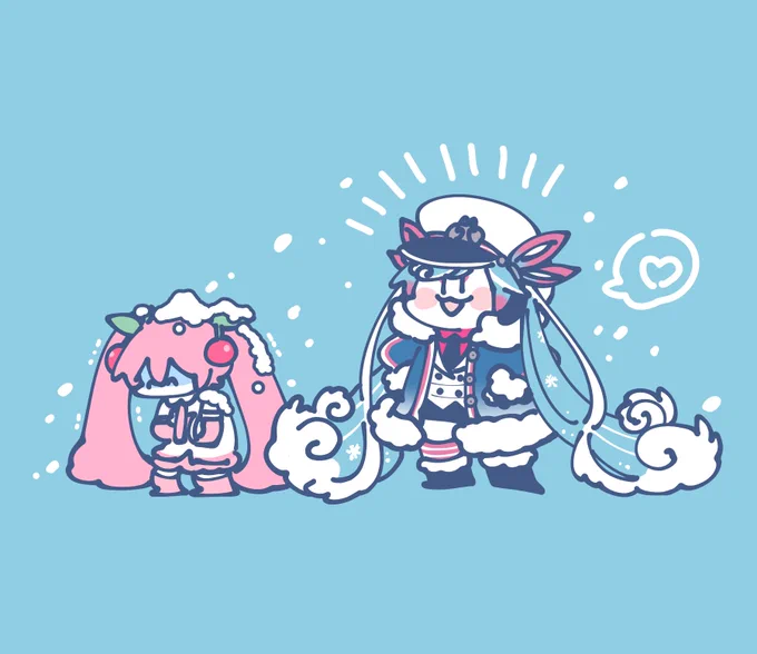 3月でも元気いっぱいな雪ミクさん( ¨̮ ) 