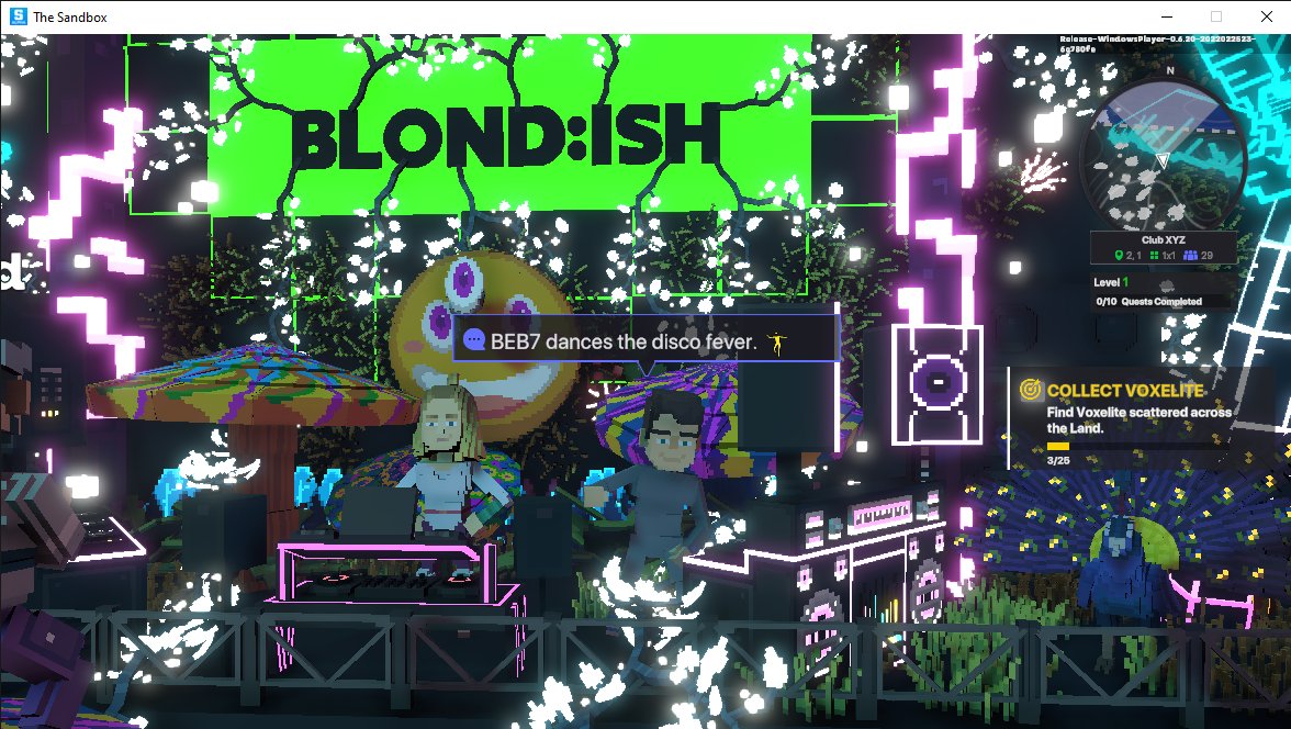 BEB7mm's tweet photo. @TheSandboxGame @blond_ish I just participated in the daily #SandboxAlphaS2Contest for a chance to earn up to 1,000 $SAND! Day 2 - Dance with Blond:ish. Check out my screenshot below! 👇 #SandboxAlphaS2 https://t.co/cx3L0KOUln