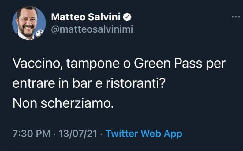 saponetta15's tweet photo. @matteosalvinimi non scherziamo. (sei ridicolo). https://t.co/iMvueBifMd
