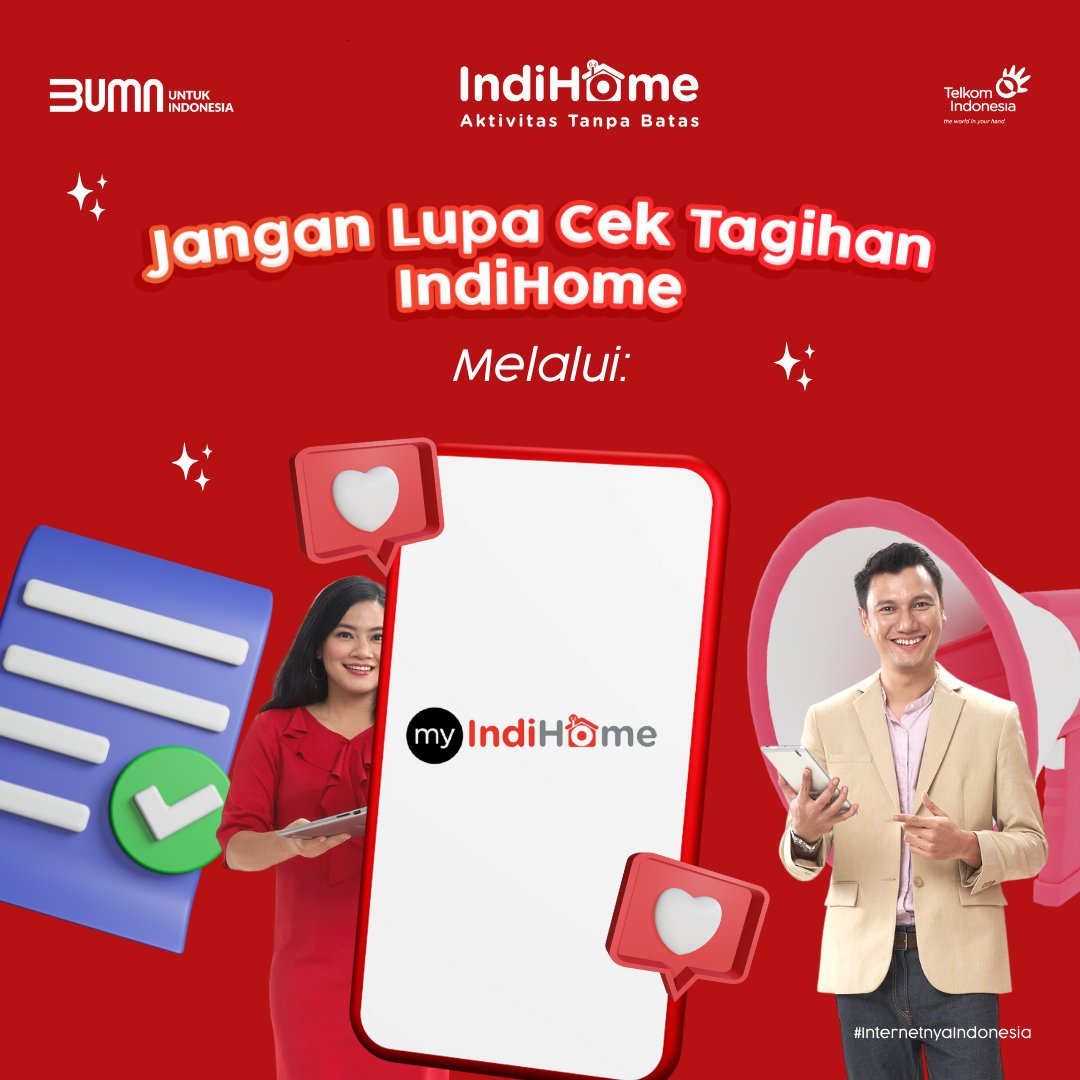 indihomesbu's tweet photo. Sobat, sudah cek tagihan IndiHome?

Yuk, jangan lupa cek tagihan IndiHome melalui aplikasi myIndiHome ya Sobat.  Segera bayar ya sobat, agar aktivitas nyaman dan hati tenang dari isolir. 

Sobat, biasanya bayar lewat mana nih?

#AktivitasTanpaBatas
#InternetnyaIndonesia https://t.co/wk3MWKdKrb