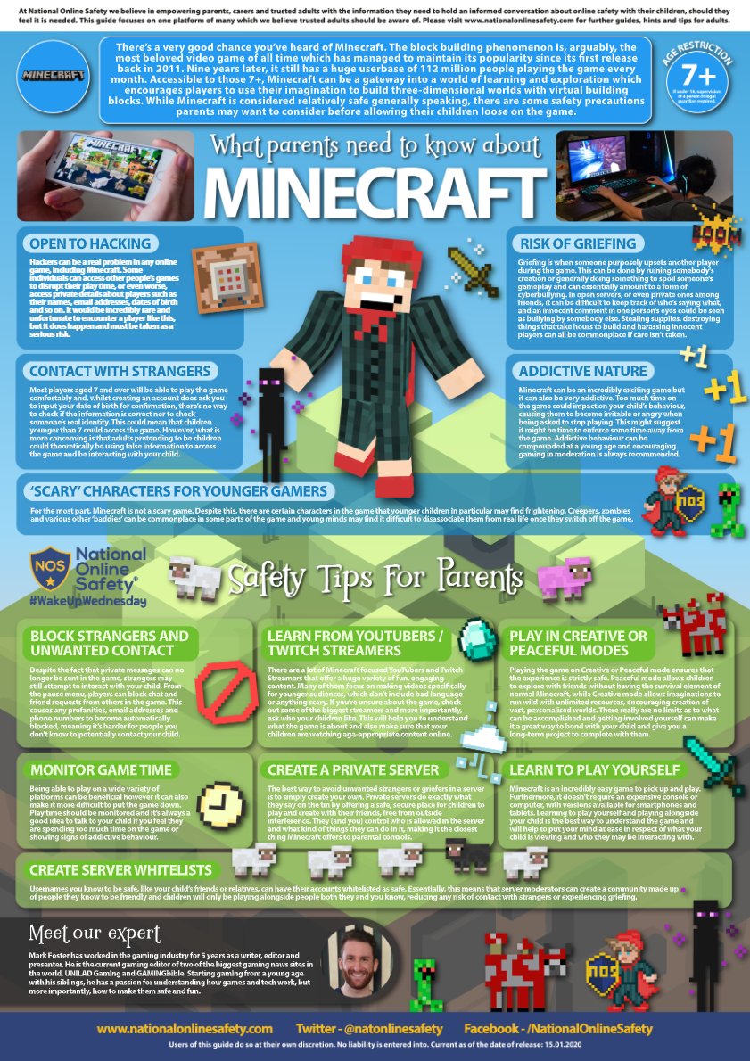 ParkMalmesbury's tweet image. Here is what parents need to know about keeping their child safe whilst playing Minecraft! 🎮 @natonlinesafety