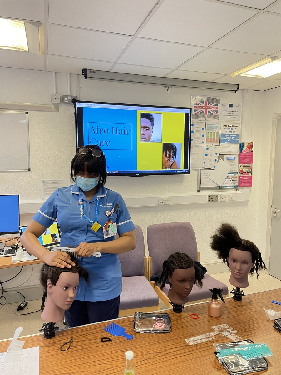 A fantastic teaching session for our staff this morning on ethnic hair and skin care. Ensuring our staff look after all of our patients needs. Huge thank you to @LilMissLeaxox who shared her knowledge this morning and delivered this great session.