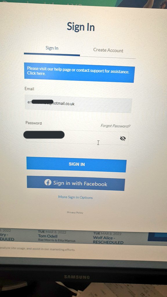 erinatlanta's tweet photo. @AXS_UK I'm trying to log in to my account to get tickets for the weekend but everytime I do I get this message. I've updated my password so I know thats not the issue. https://t.co/UkkJyQY8sA