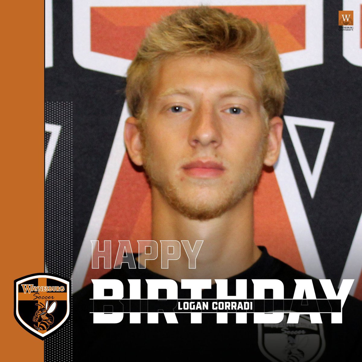 WUfooty's tweet photo. Happy Birthday to our #6, Logan Corradi! 🟠🐝
———————————————
#WUFooty #jackets #waynesburg #strhive #msoc #PA #soccer #ncaa #ncaad3 #d3soccer https://t.co/1gSe6nZg8p