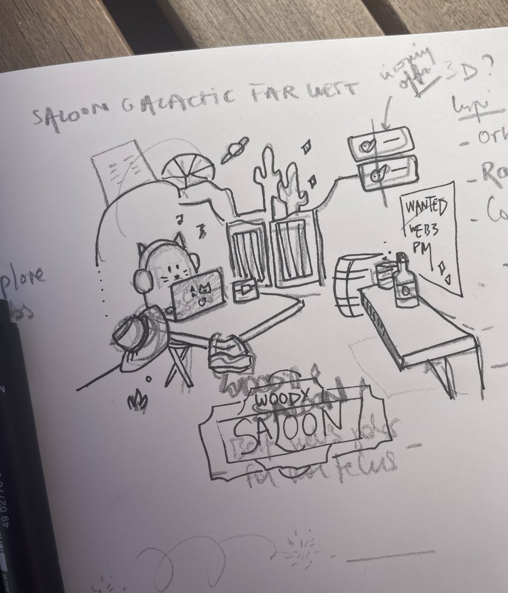 mathildeferroli's tweet image. Working on absolutely every details of this job board, including the branding and I want to make it really accessible (non-tech vibe), fun (galactic saloon theme) &amp;amp; cute. Here is a draft to the homepage illustration #web3cat #buildinpublic 🥰