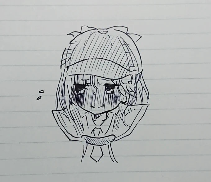 今日の5分落書き～part2「照れ顔アメちゃん」です 